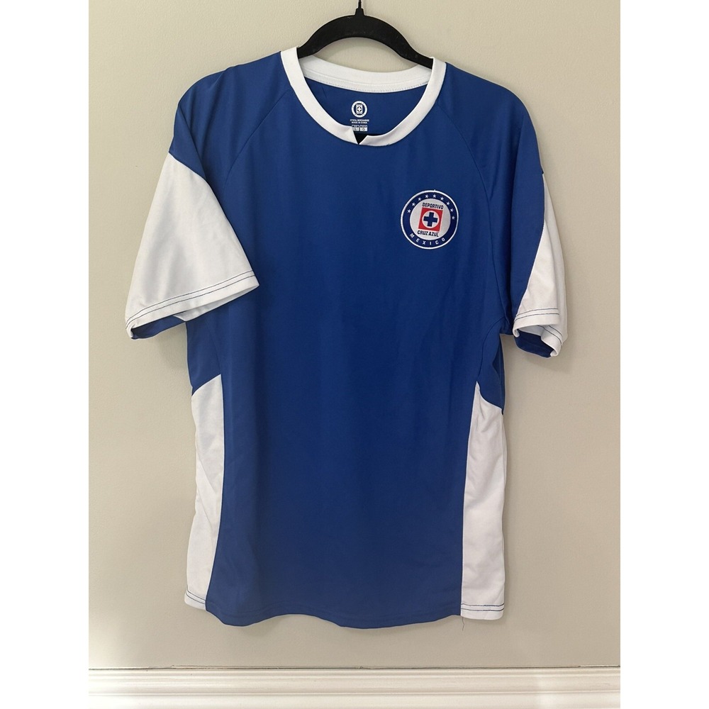 Men's Deportivo Cruz Azul Mexico Blue Soccer Kit Jersey Large Official